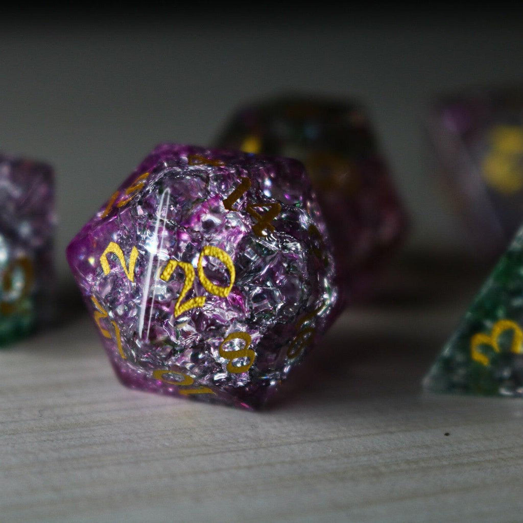 Dark Nox Forge Fire Glass DND Dice Set - The misfit market