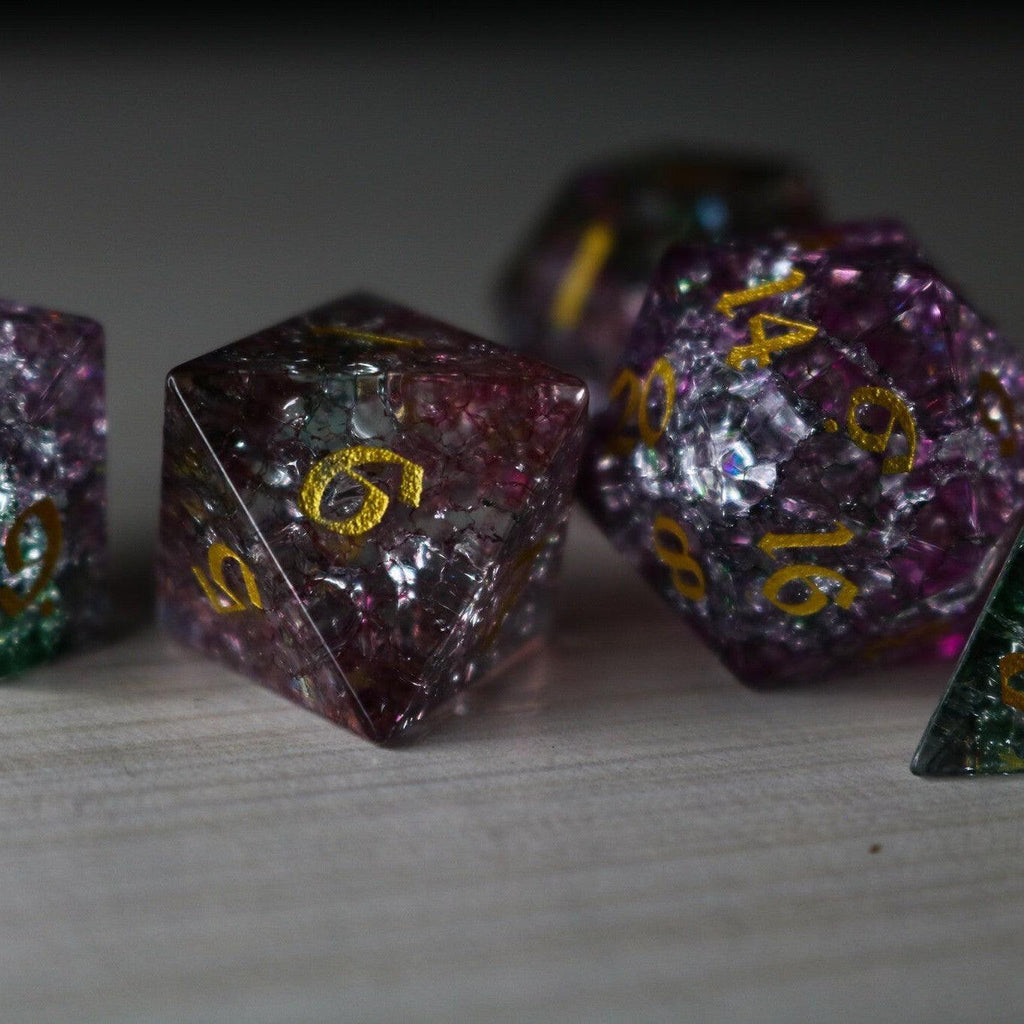 Dark Nox Forge Fire Glass DND Dice Set - The misfit market