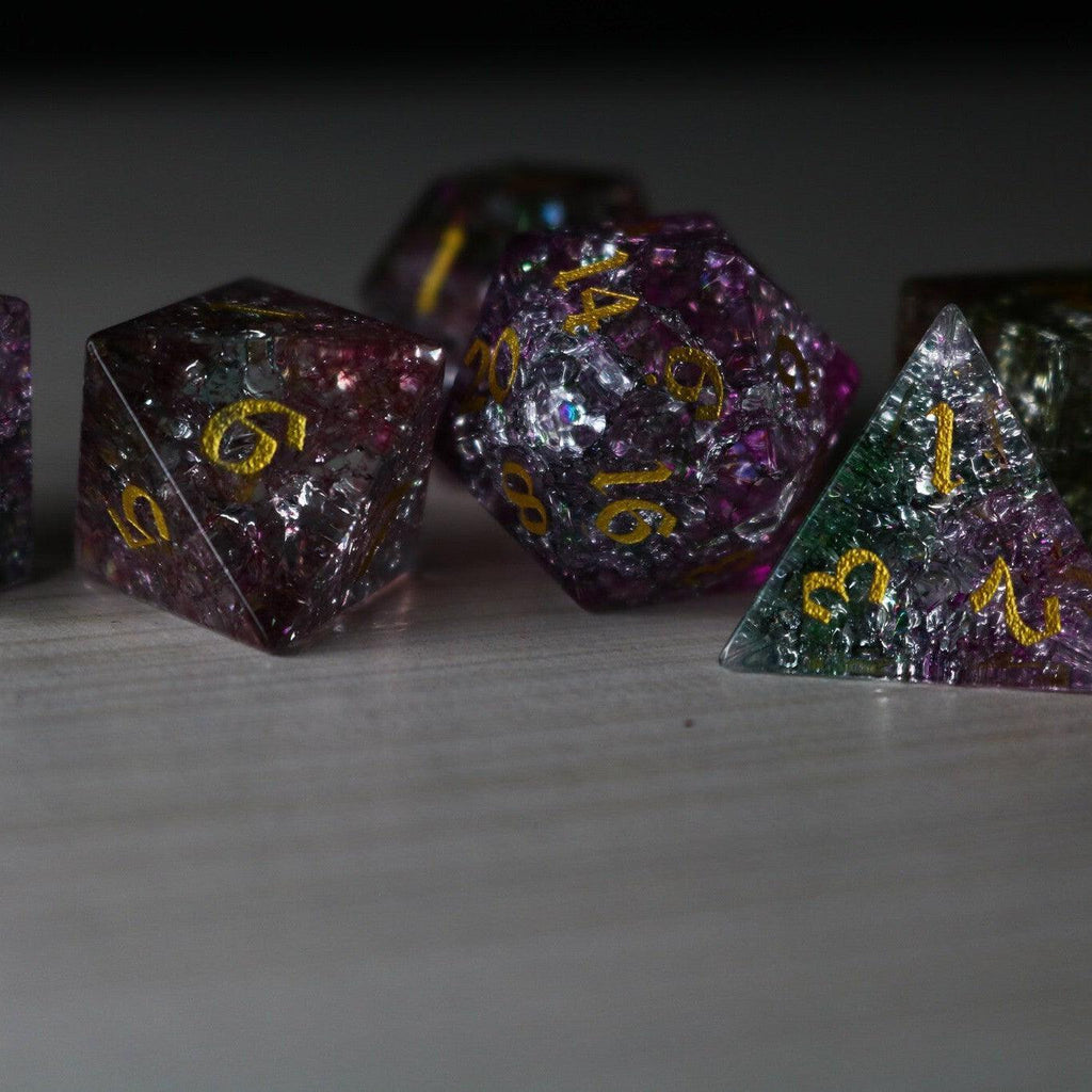 Dark Nox Forge Fire Glass DND Dice Set - The misfit market