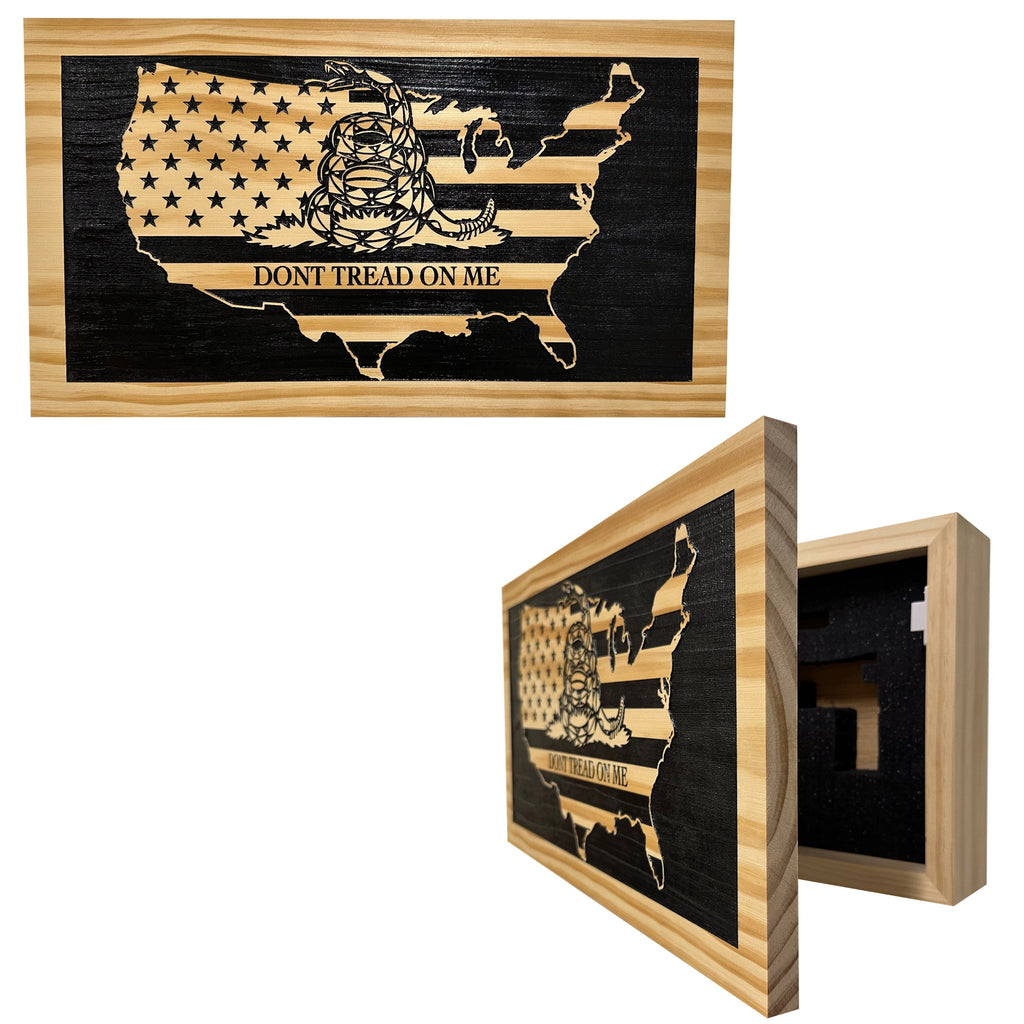 Dont Tread On Me Secure Decorative Wall-Mounted Gun Cabinet (Union) - The misfit market