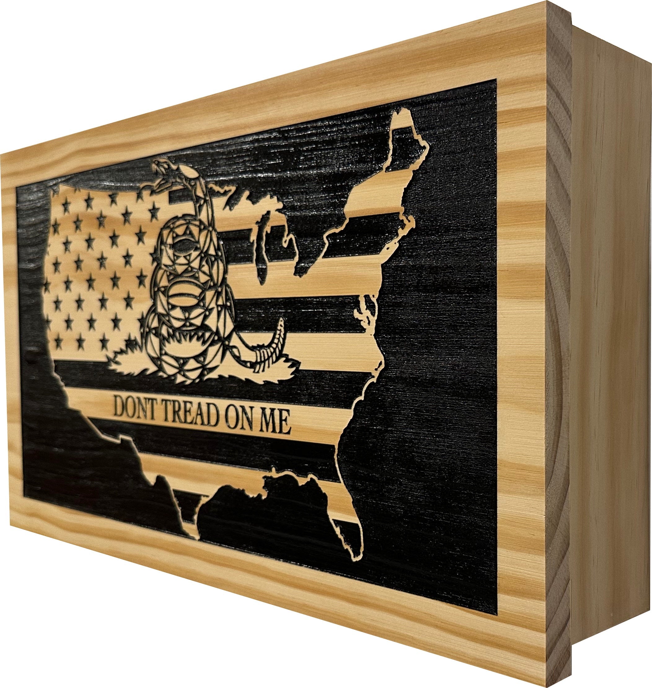 Dont Tread On Me Secure Decorative Wall-Mounted Gun Cabinet (Union) - The misfit market