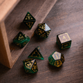 Dragon Shield Green Cats Eye Stone Gemstone DND Dice Set - The misfit market