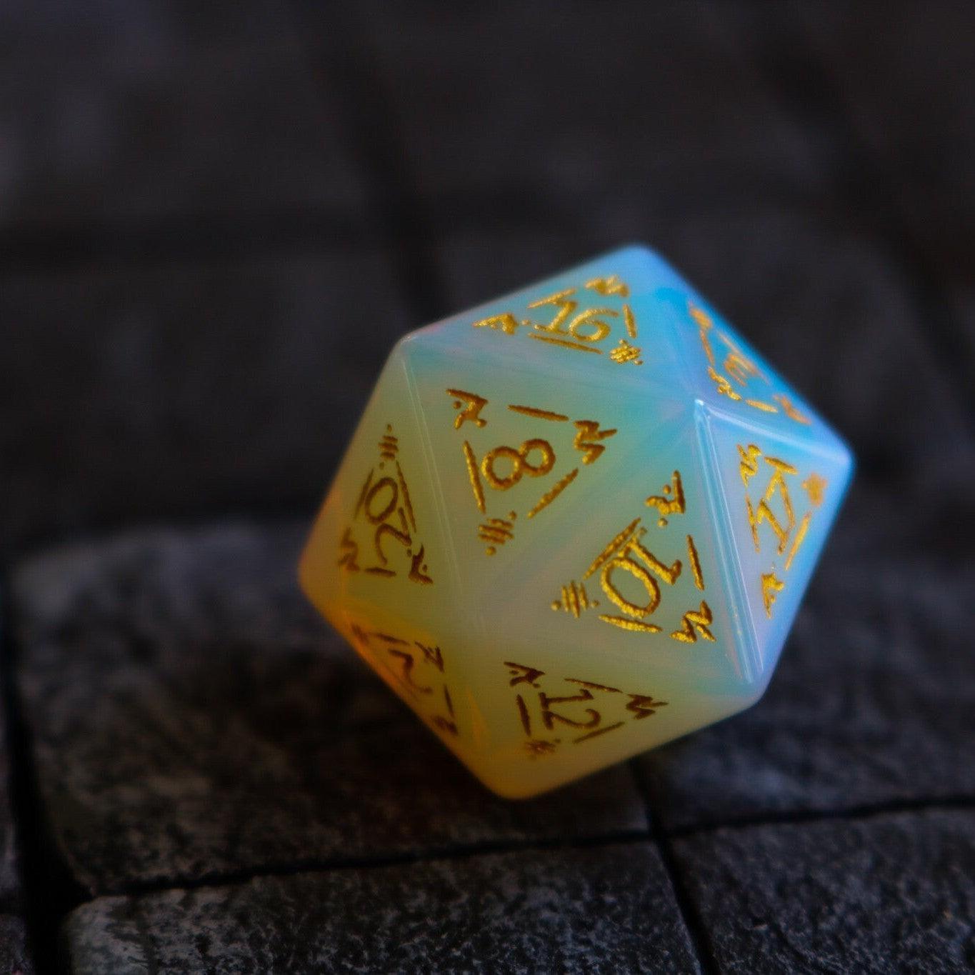 Dragon Shield Opalite Gemstone DND Dice Set - The misfit market