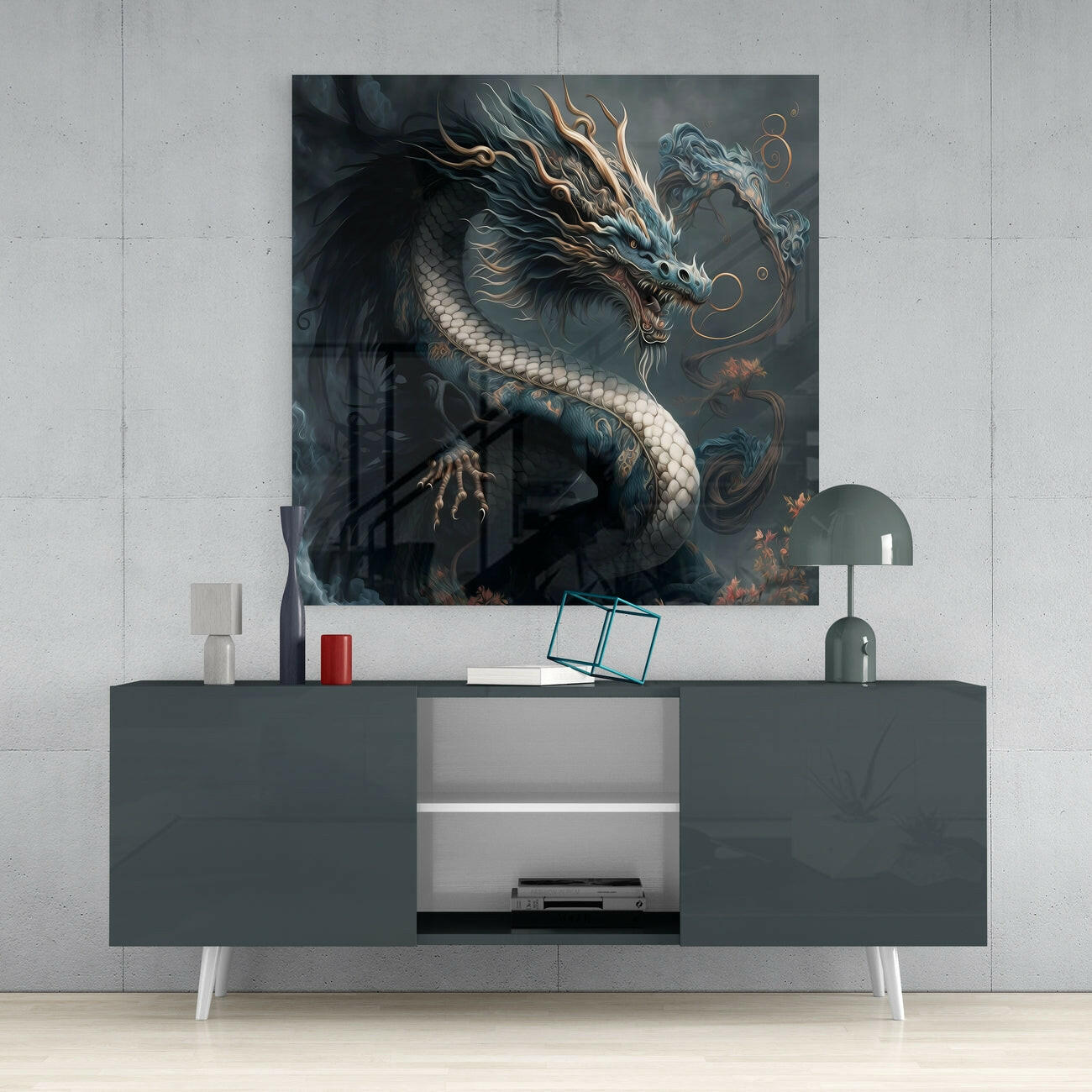 Dragon's Roar Glass Wall Art  || Designers Collection - The misfit market