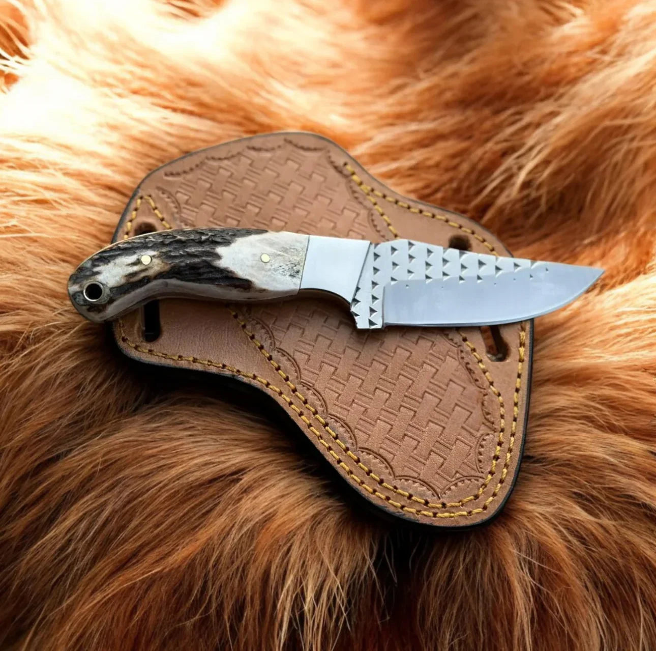 Stag Horn Knife Hand Forged Rasp File Knife - The misfit market
