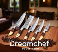 Best Knife Block Set – 13” Handmade J2 Steel Chef Knife with Rosewood & Camel Bone Handle, Steel Bolster & Leather Sheath - The misfit market