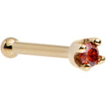 Solid 14K Yellow Gold 1.5mm Genuine Red Diamond Nose Ring
