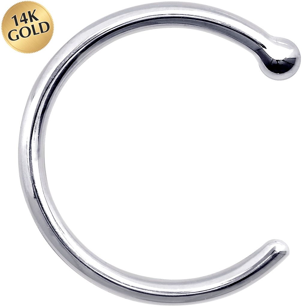 14K gold nose ring hoop on a white background