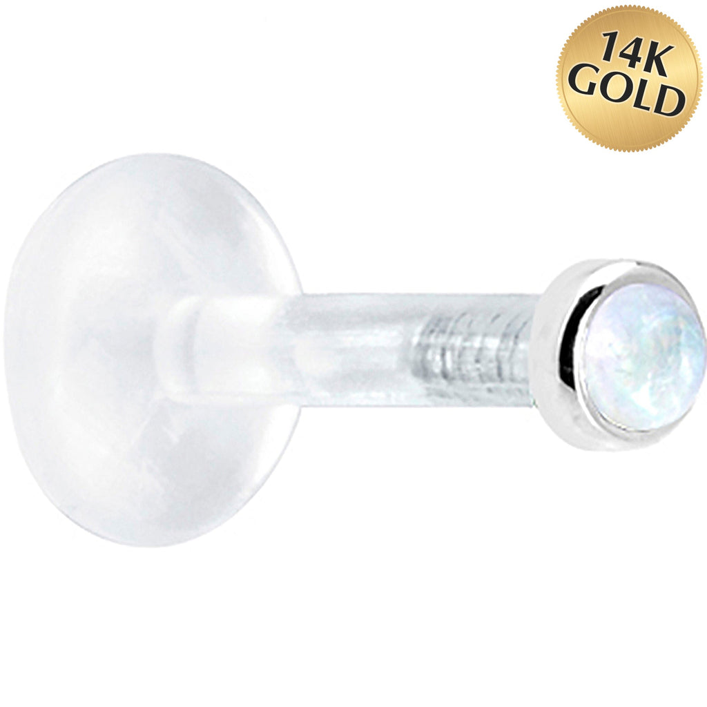 Gold-plated earring on a white background with '14K Gold' label.