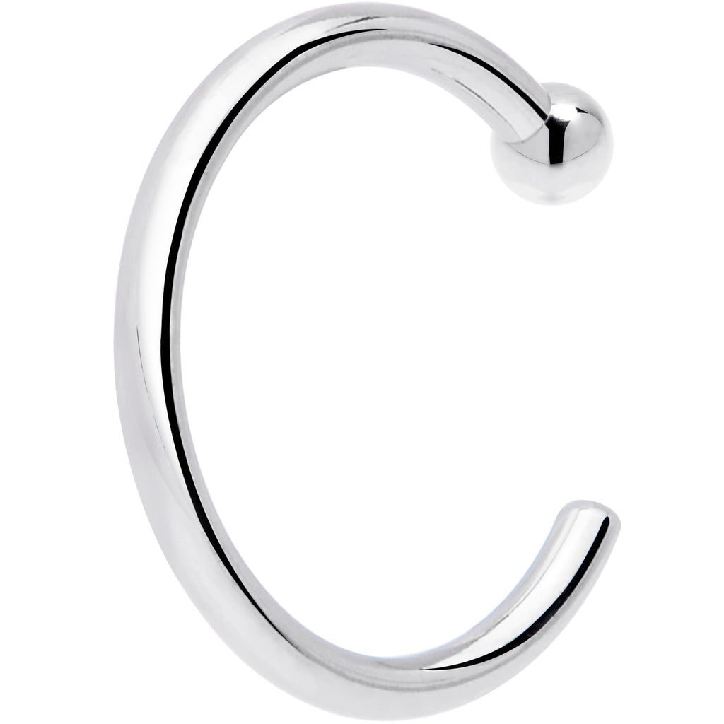 Silver nose ring hoop on a white background