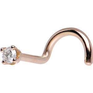 14k Rose Gold 2mm Moissanite Nose Ring