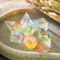 Gemstone Dichroic Glass Elven Cut DND Dice Set - The misfit market
