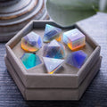 Gemstone Raised Dichroic Glass DND Dice Set - The misfit market