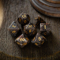 Gemstone Yooperlite Hand Carved DND Dice Set - The misfit market