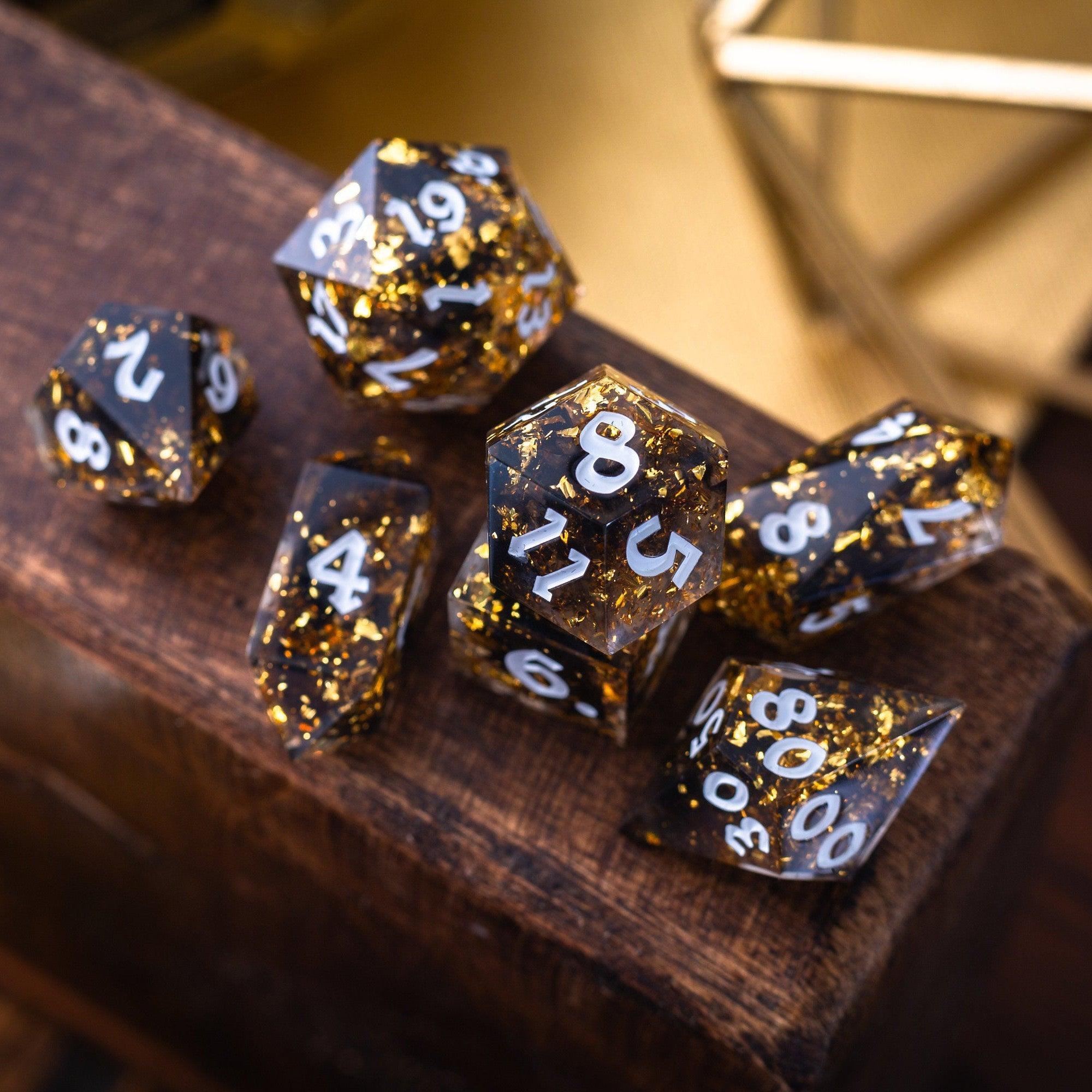Gold Handmade Resin DND Dice Set - The misfit market