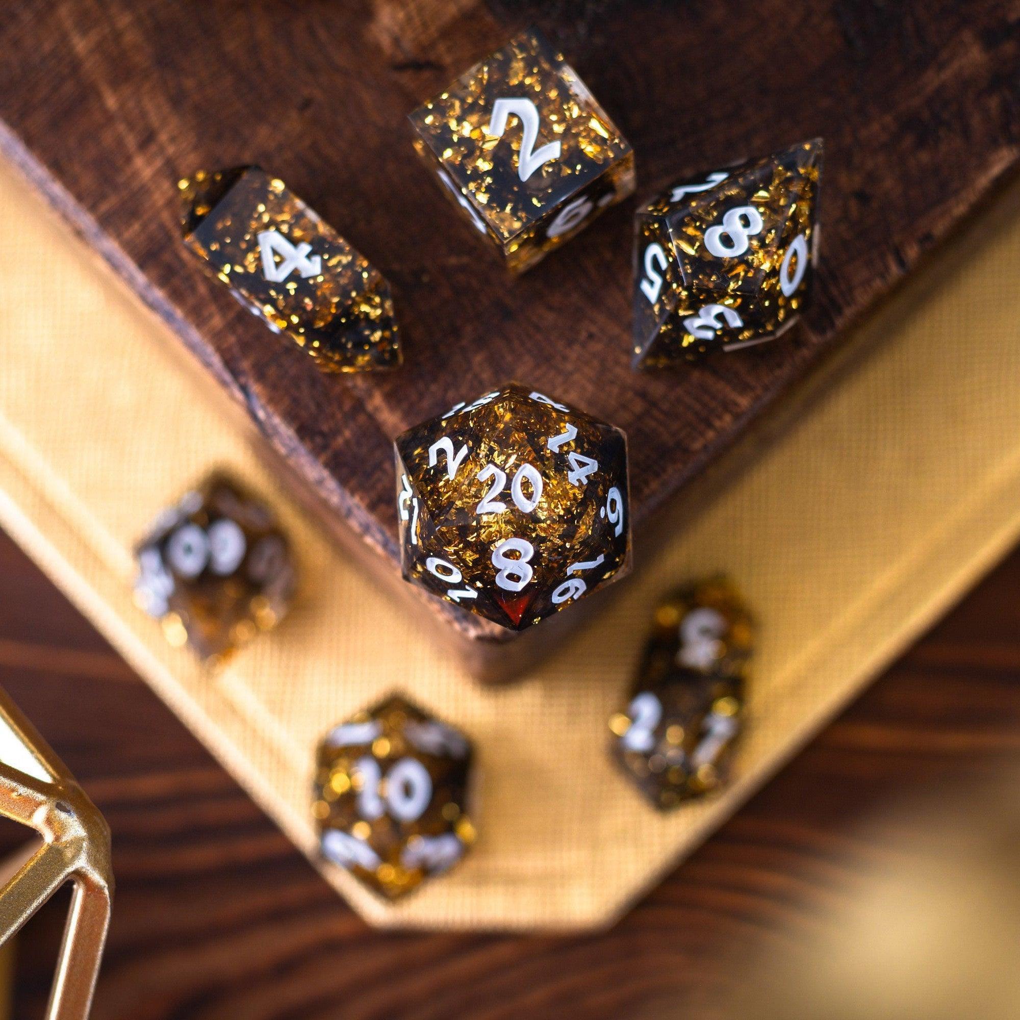 Gold Handmade Resin DND Dice Set - The misfit market