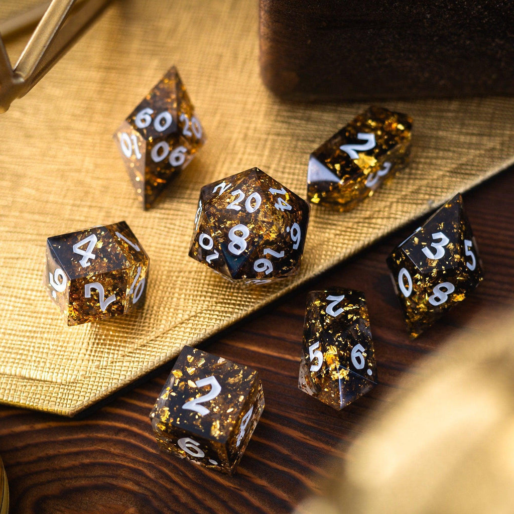 Gold Handmade Resin DND Dice Set - The misfit market