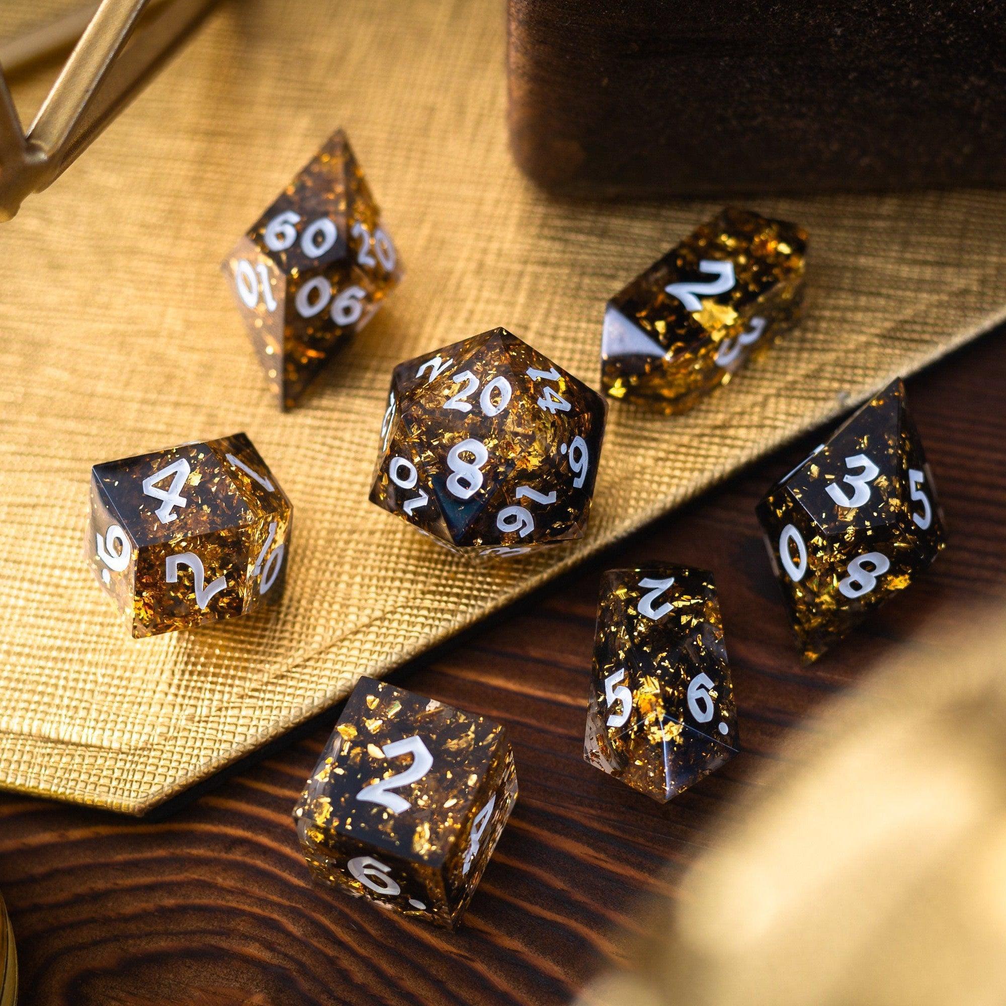 Gold Handmade Resin DND Dice Set - The misfit market