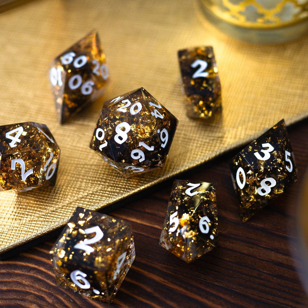 Gold Handmade Resin DND Dice Set - The misfit market