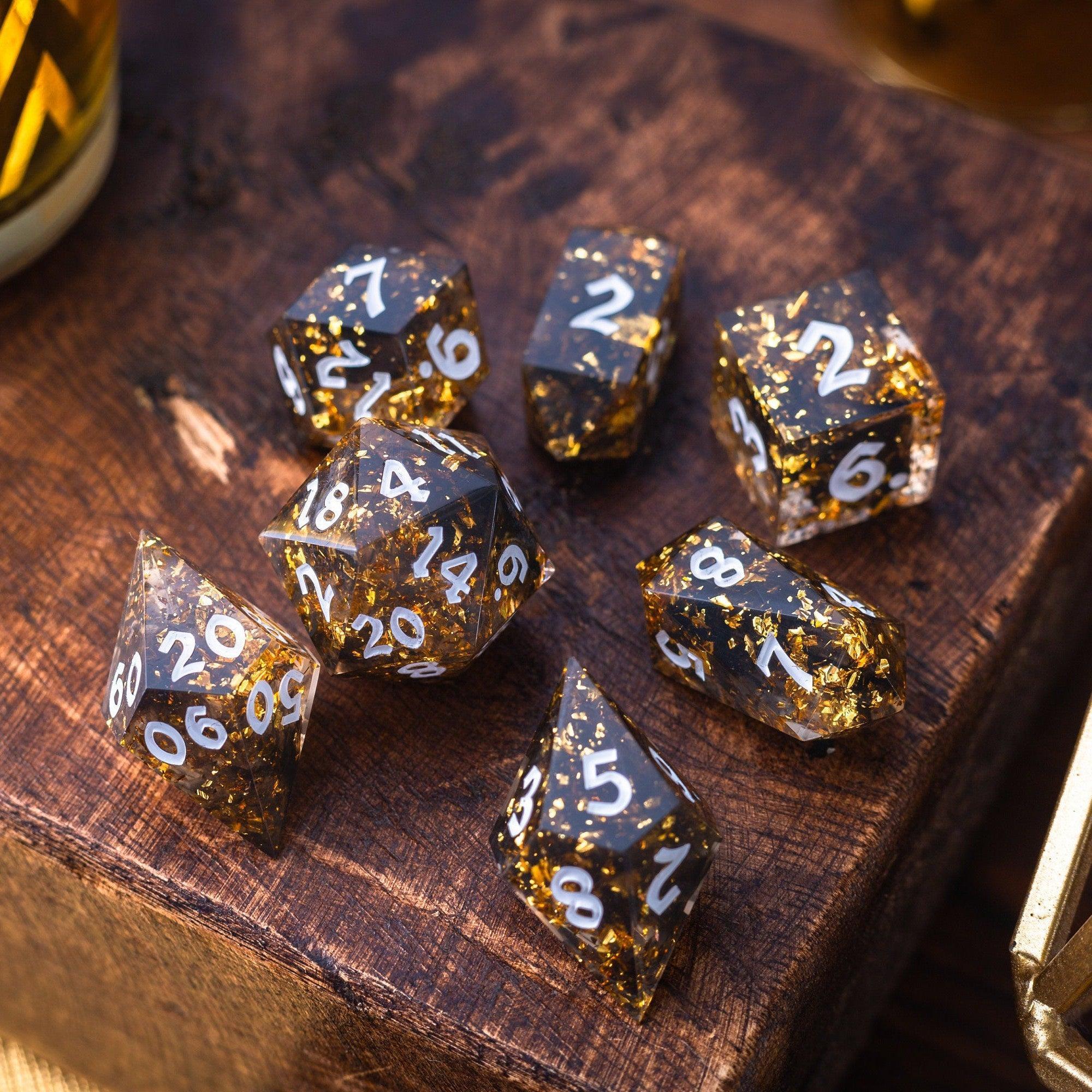 Gold Handmade Resin DND Dice Set - The misfit market