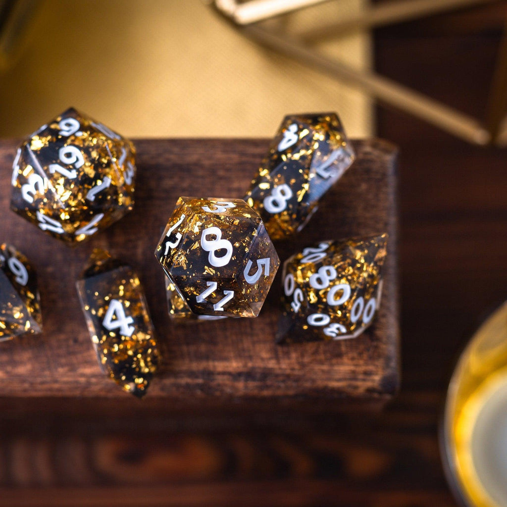 Gold Handmade Resin DND Dice Set - The misfit market
