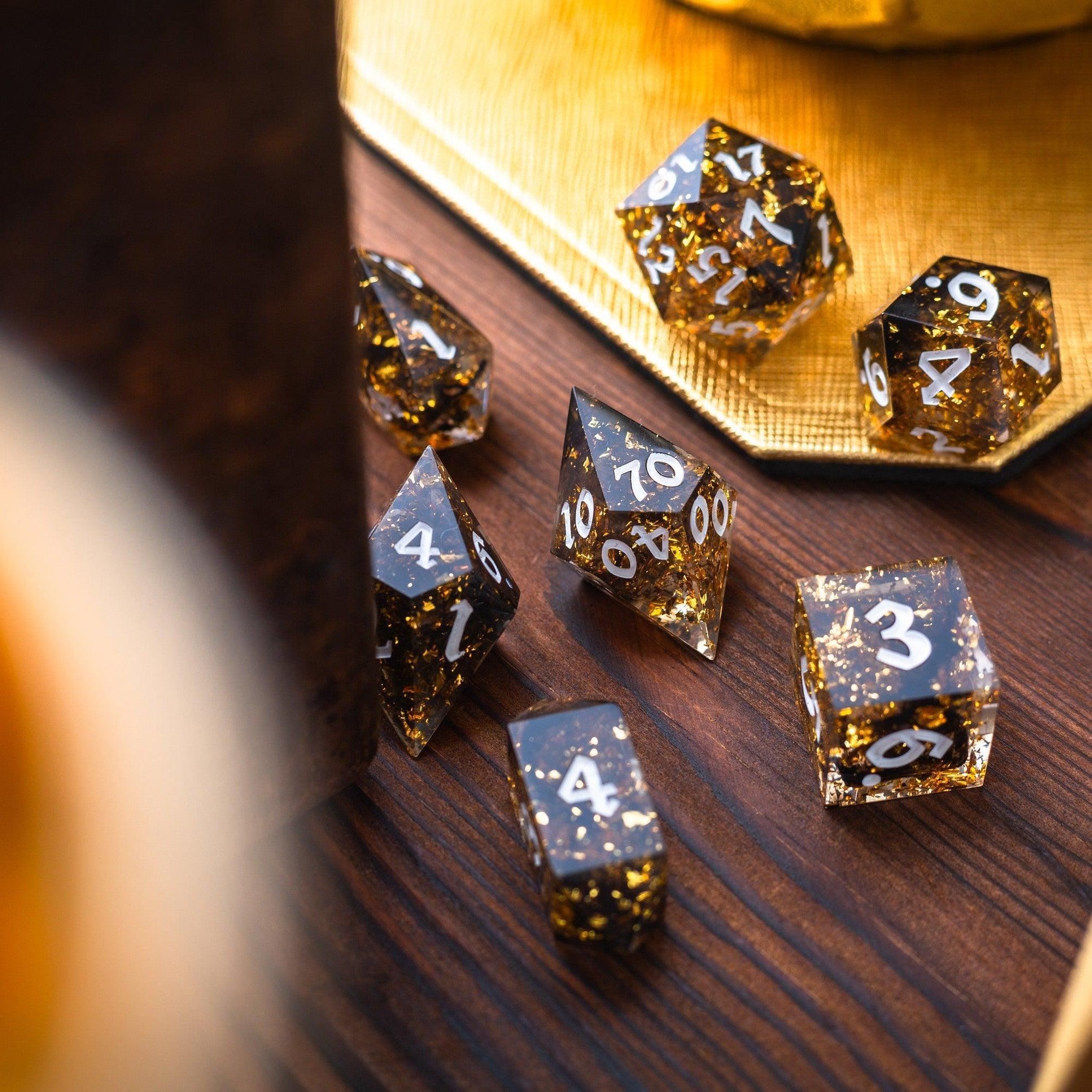 Gold Handmade Resin DND Dice Set - The misfit market