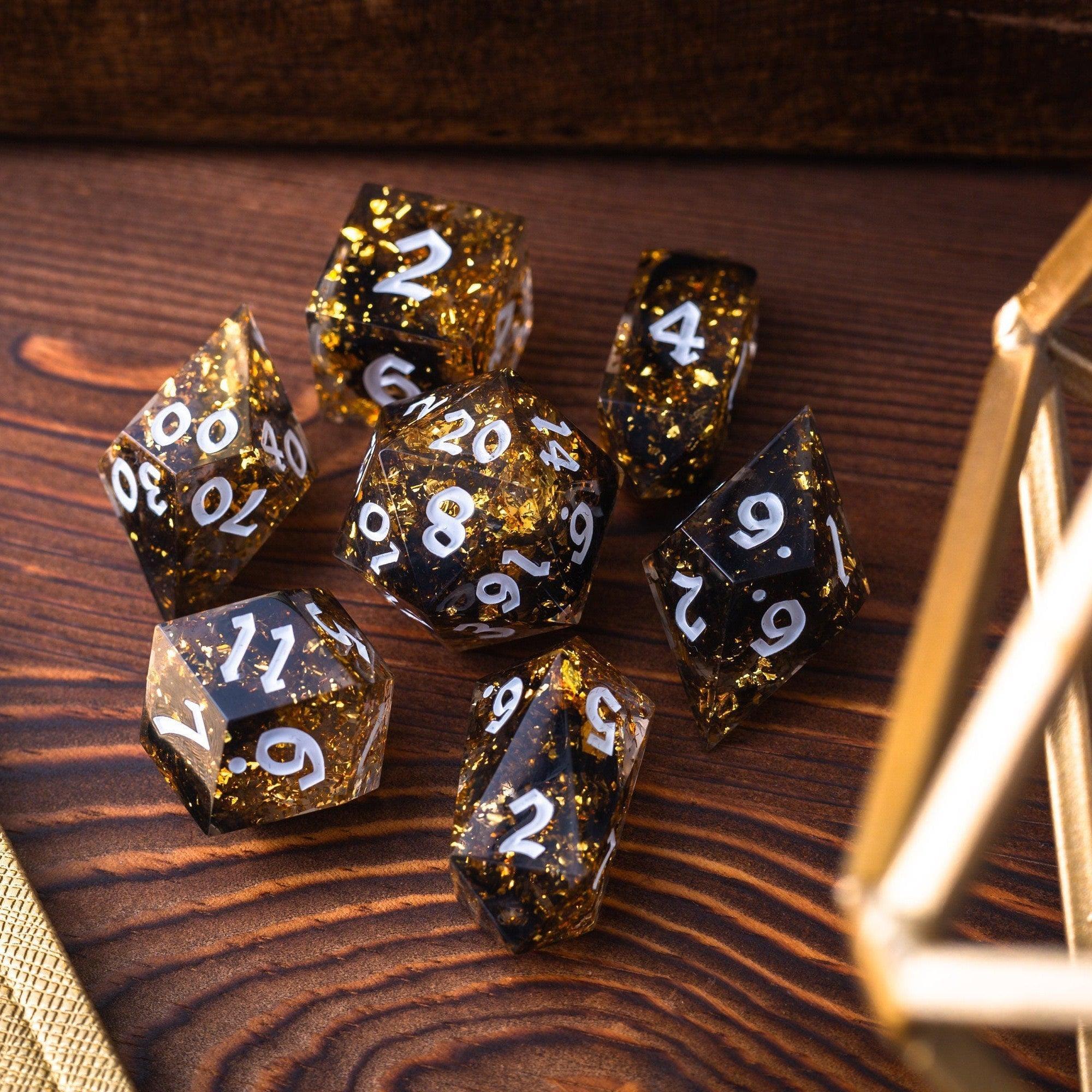 Gold Handmade Resin DND Dice Set - The misfit market