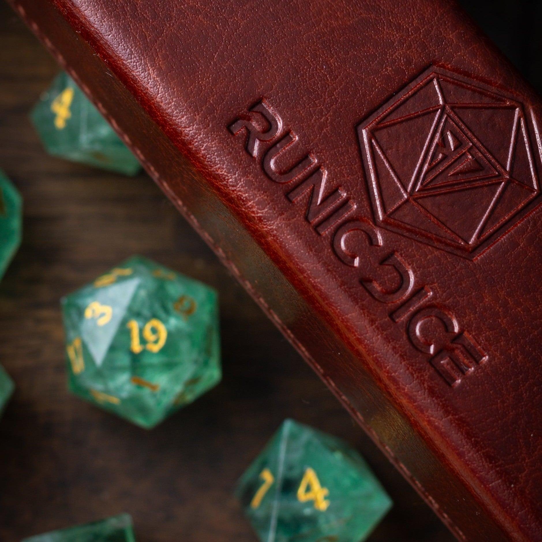Green Fluorite Gemstone (Chlorophane) Hand Carved DND Dice Set - The misfit market