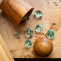 Green Water Glass Hand Carved DND Dice Set - The misfit market