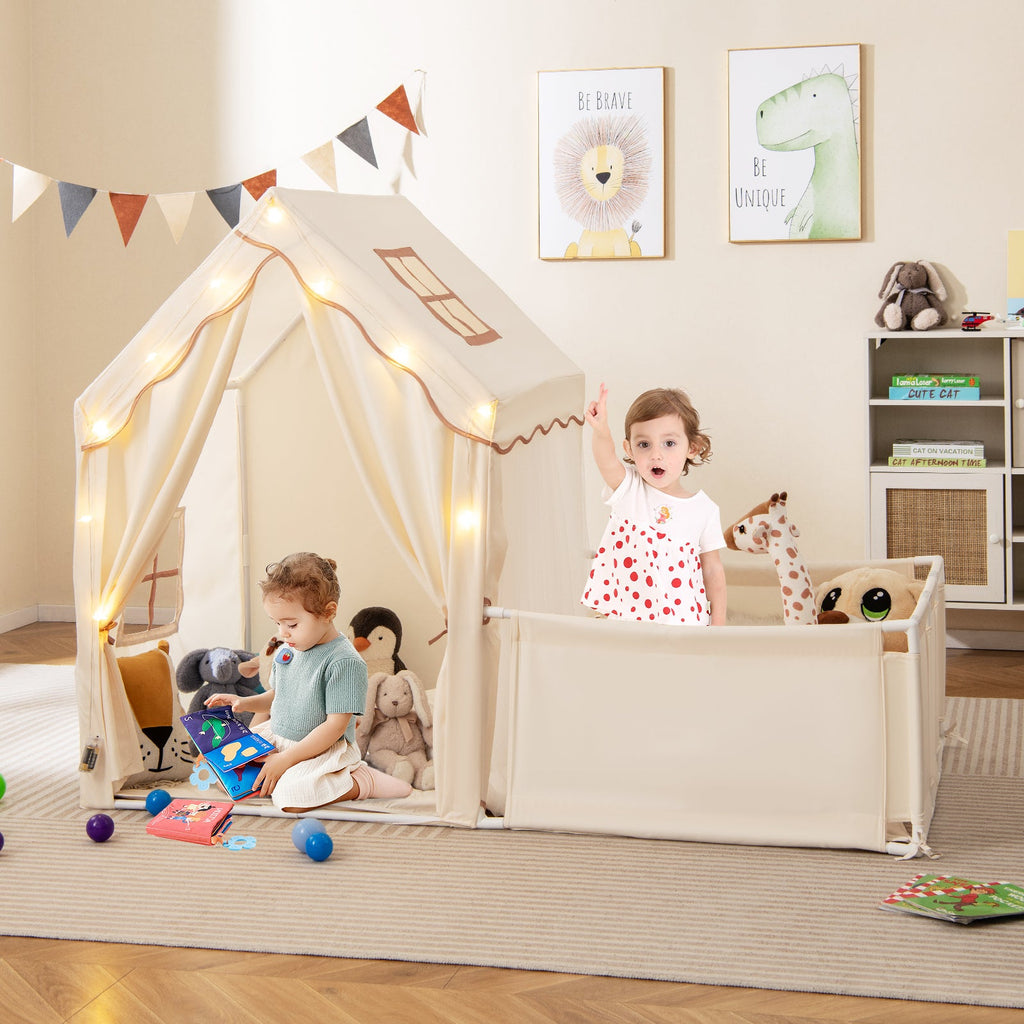 Kids Play Tent with Playpen 2-in-1 Toddler Playhouse with Yard