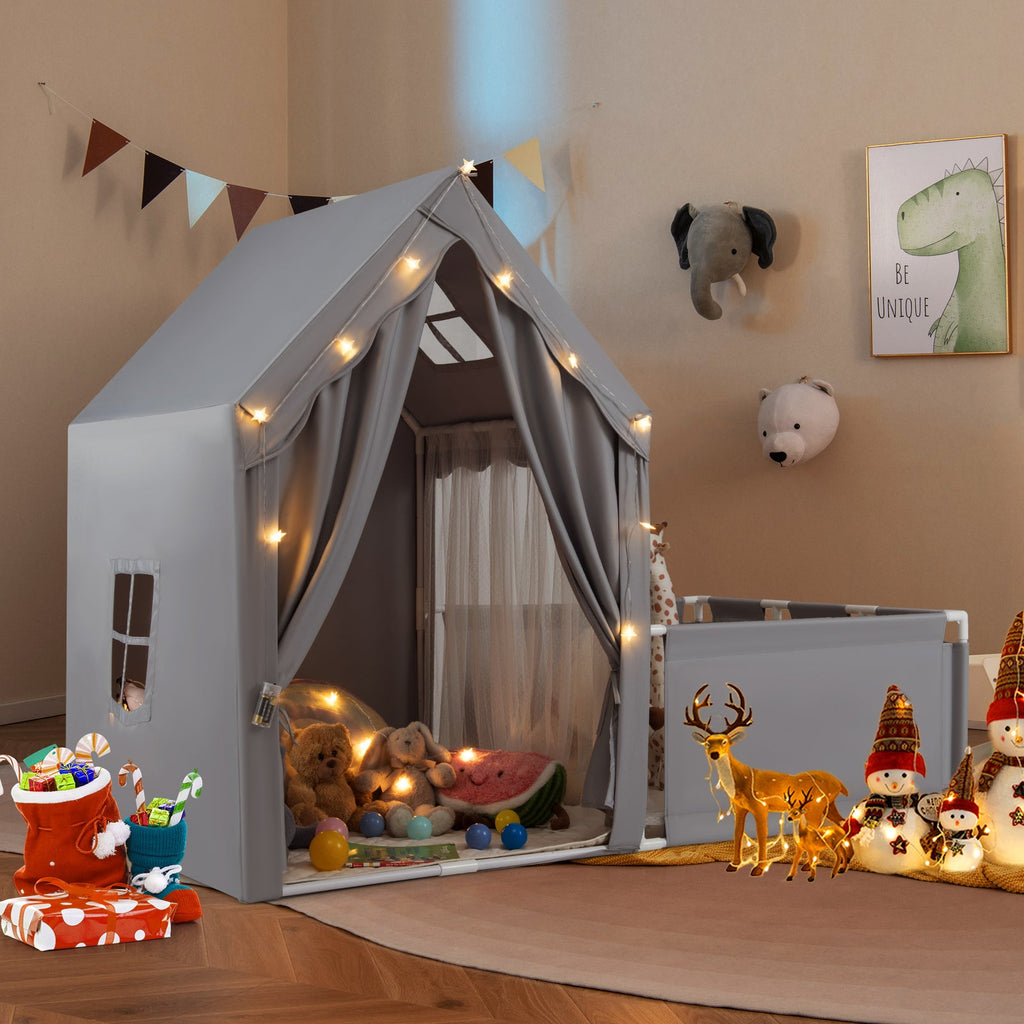 Kids Play Tent with Playpen 2-in-1 Toddler Playhouse with Yard
