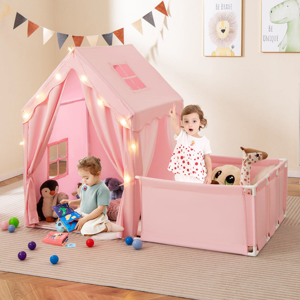 Kids Play Tent with Playpen 2-in-1 Toddler Playhouse with Yard
