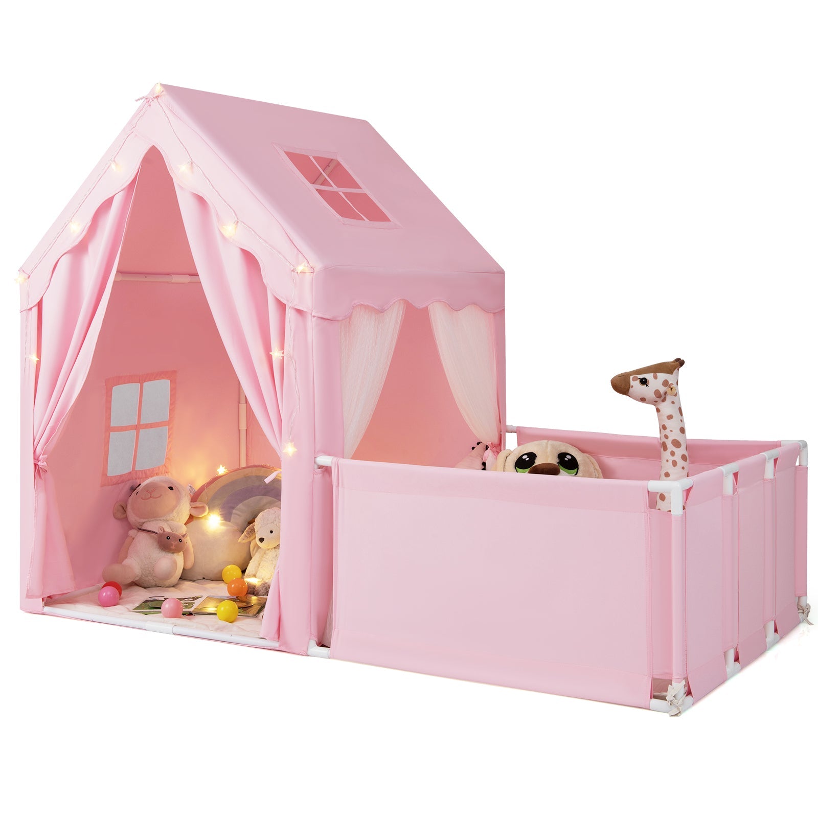 Kids Play Tent with Playpen 2-in-1 Toddler Playhouse with Yard
