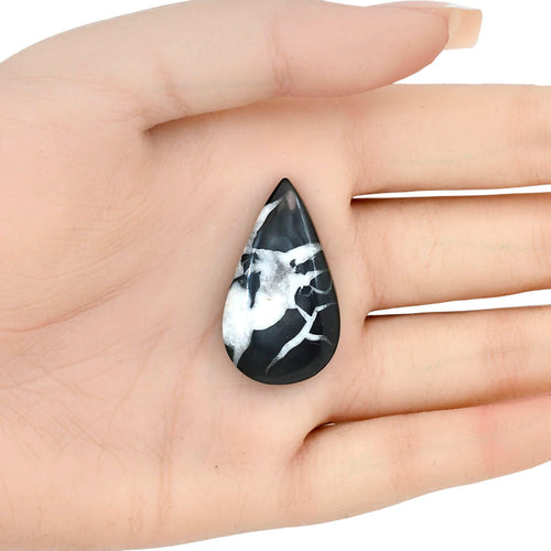 Black Septarian 34x19.55x6.5 mm Pear Gemstone LS02883-47 - The misfit market