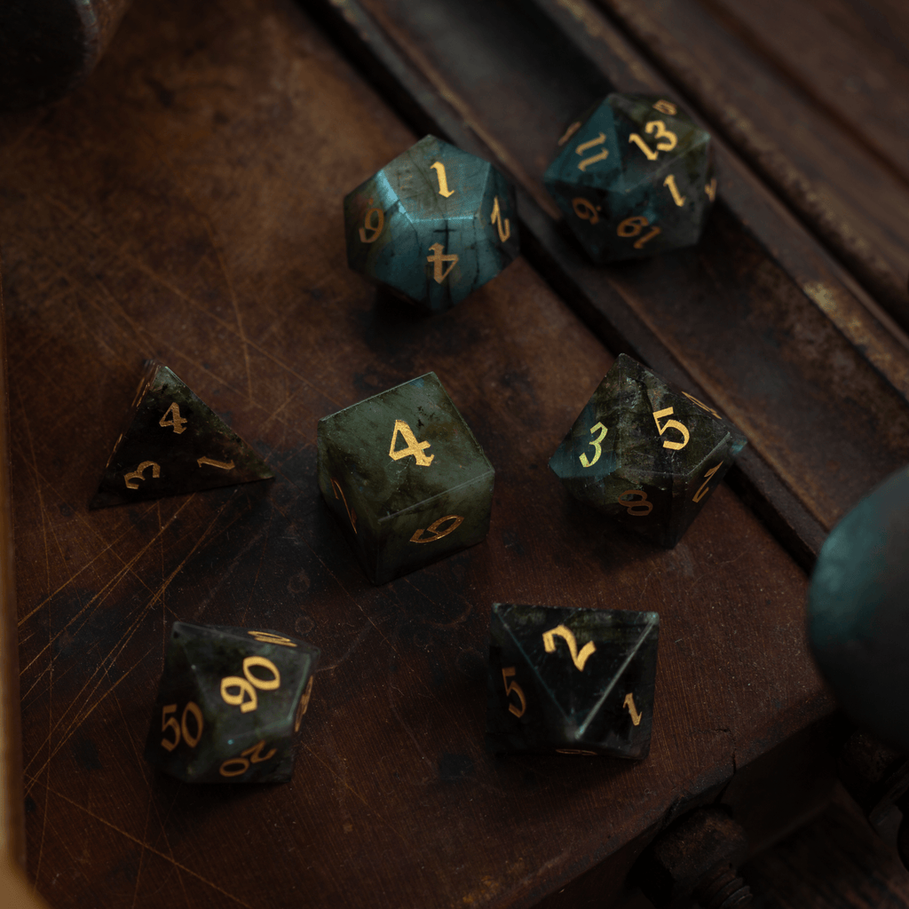 Labradorite Gemstone DND Dice Set - The misfit market