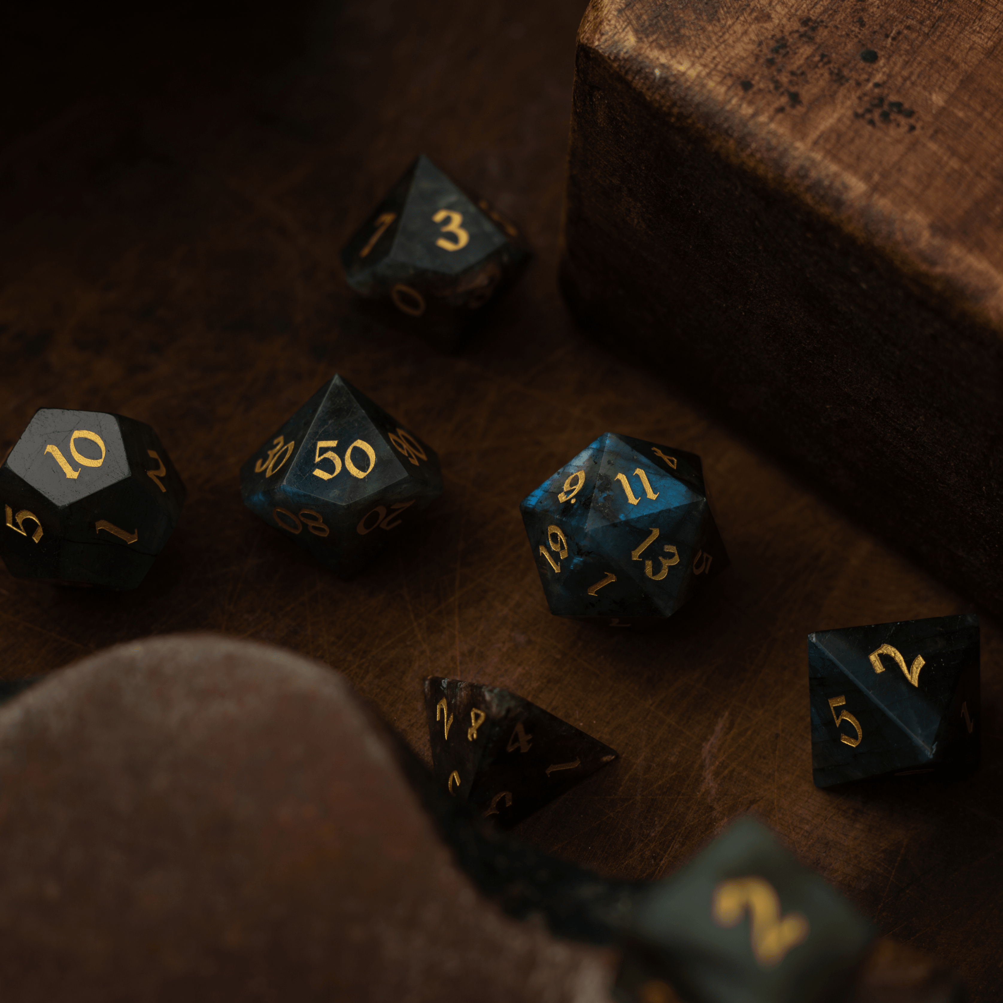 Labradorite Gemstone DND Dice Set - The misfit market