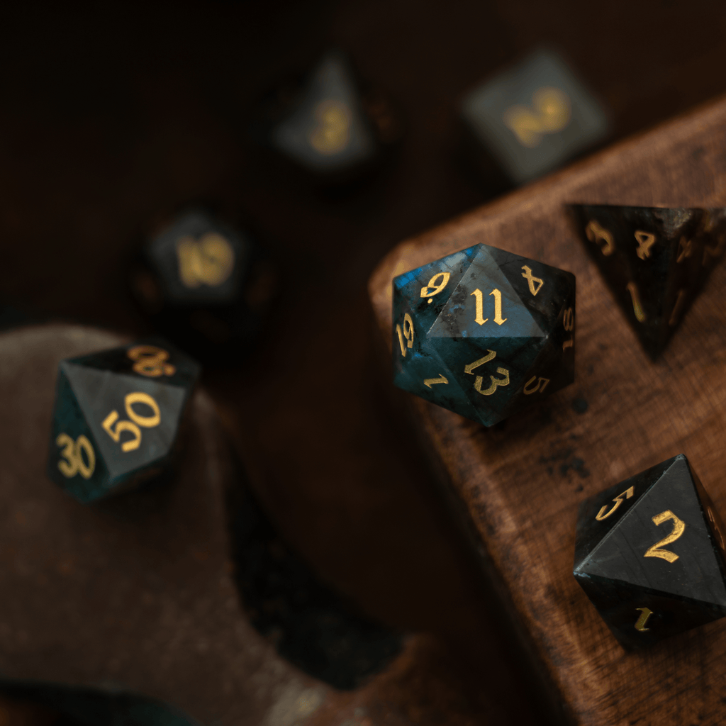 Labradorite Gemstone DND Dice Set - The misfit market