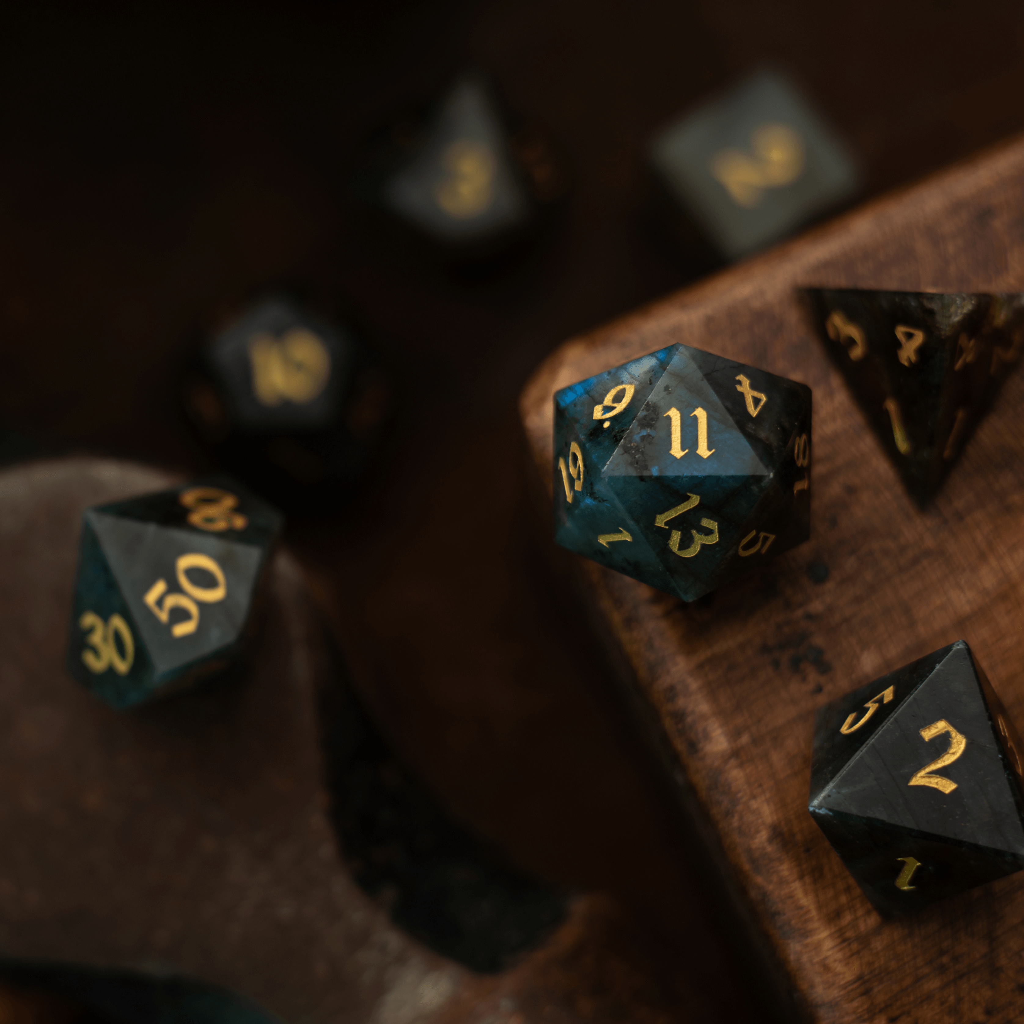 Labradorite Gemstone DND Dice Set - The misfit market
