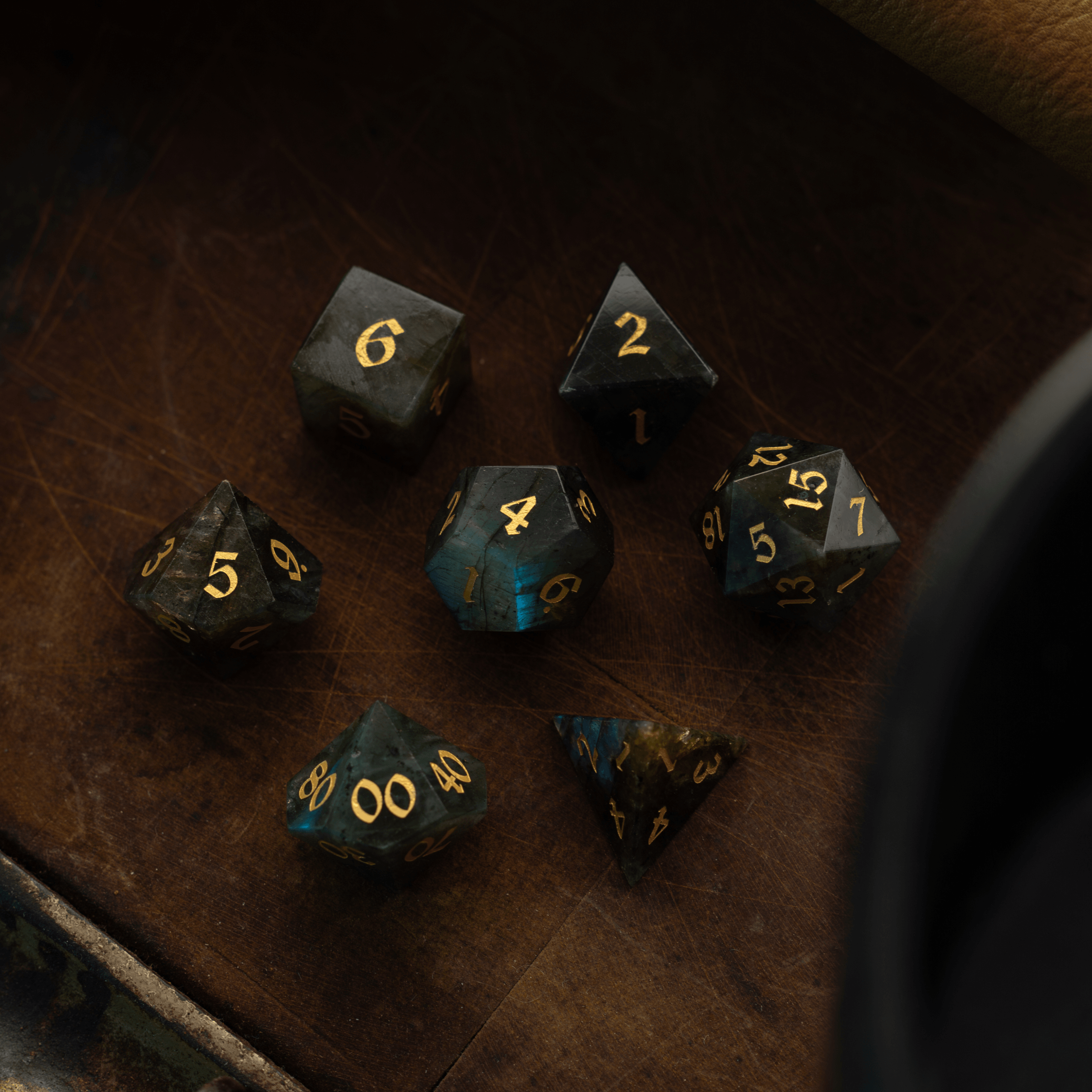 Labradorite Gemstone DND Dice Set - The misfit market