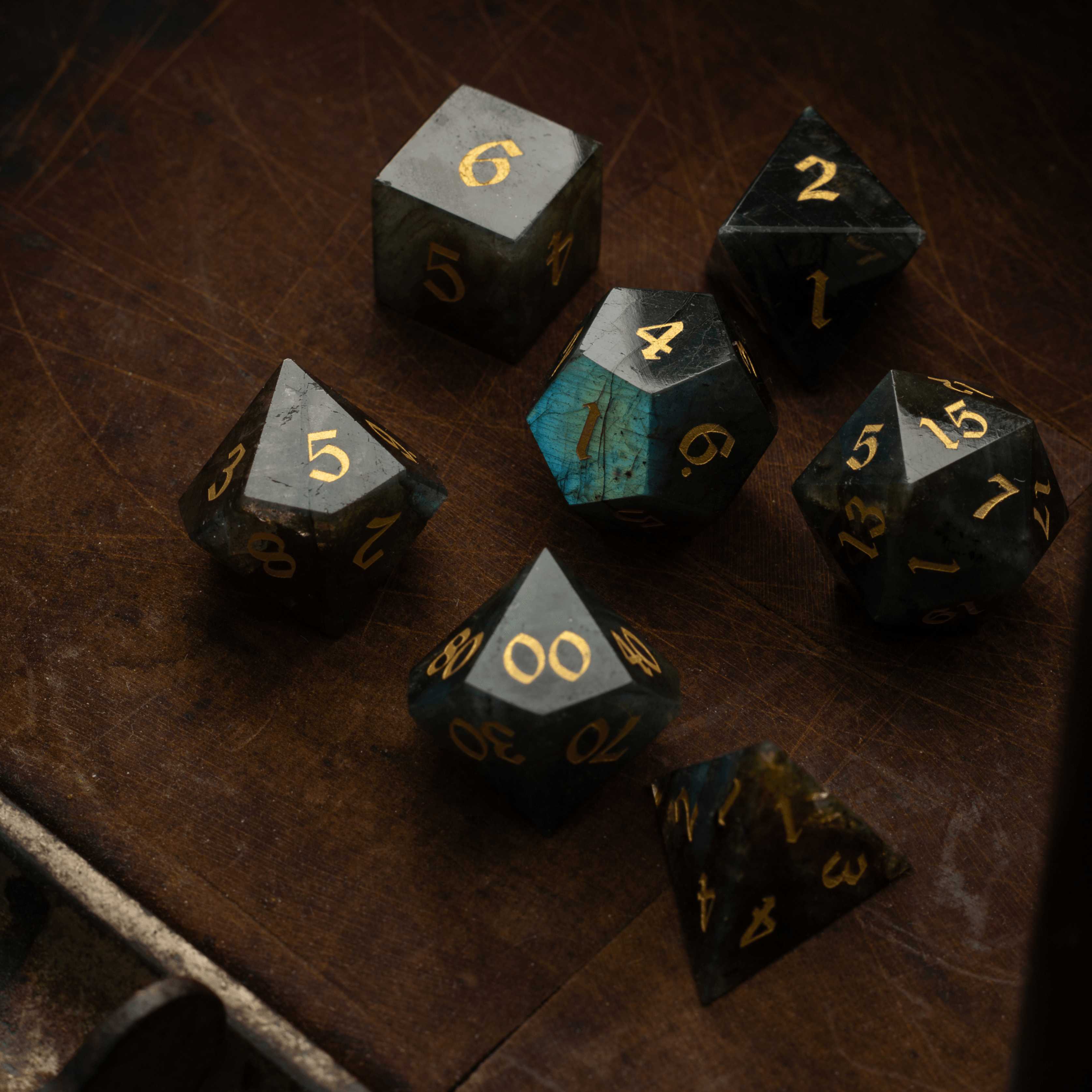 Labradorite Gemstone DND Dice Set - The misfit market