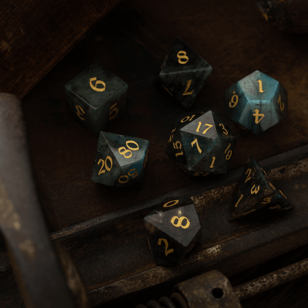Labradorite Gemstone DND Dice Set - The misfit market