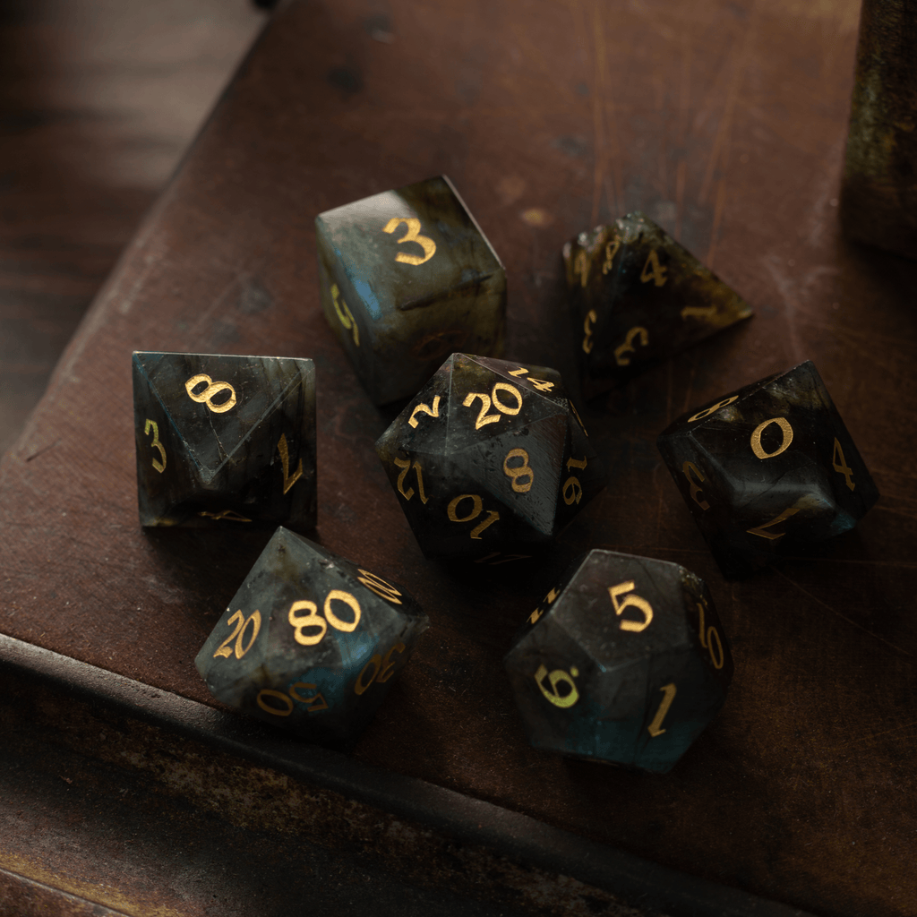 Labradorite Gemstone DND Dice Set - The misfit market