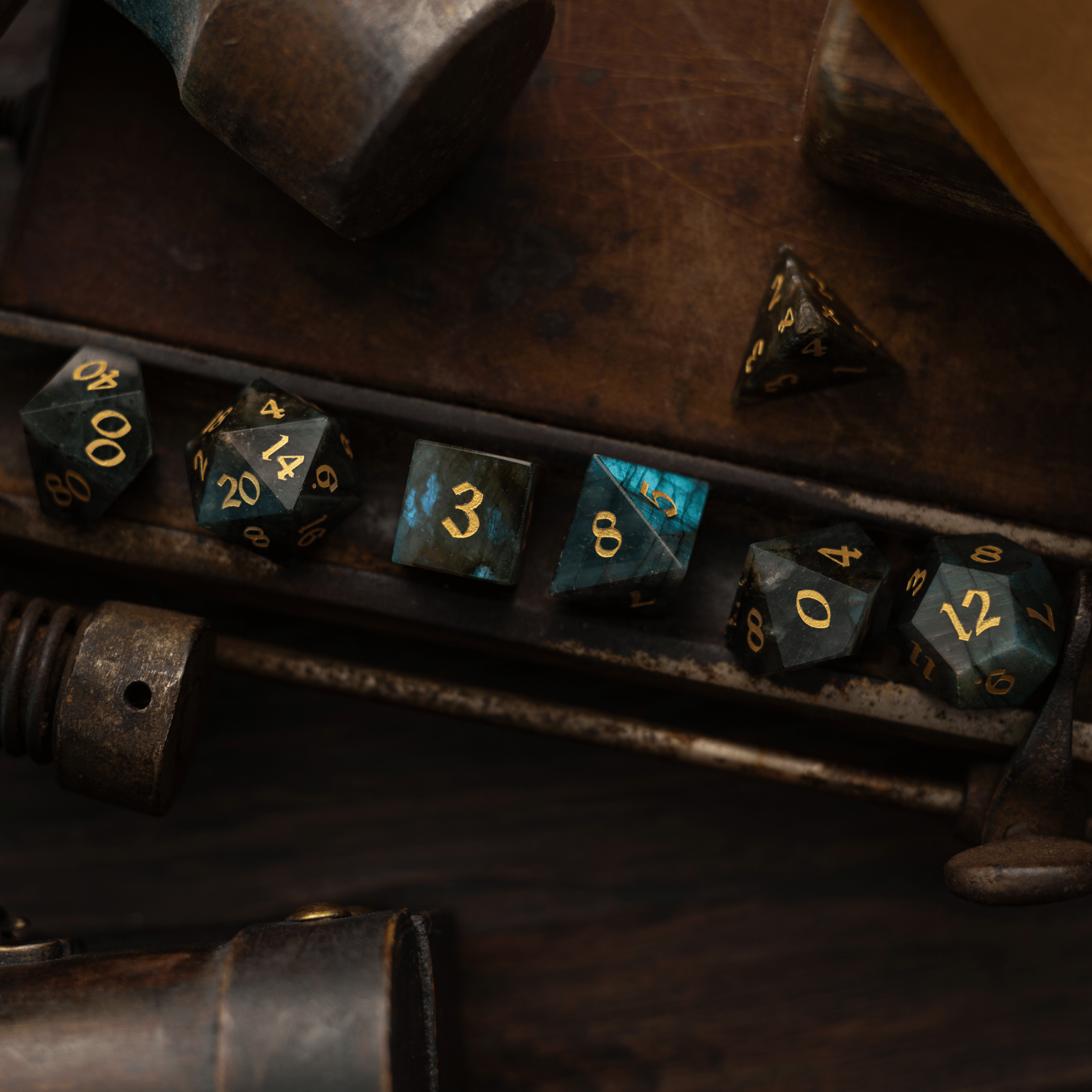 Labradorite Gemstone DND Dice Set - The misfit market