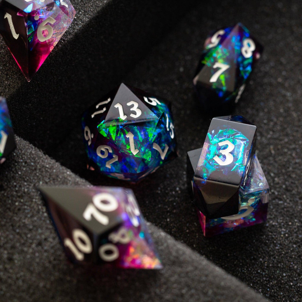 Lightning Handmade Resin DND Dice Set - The misfit market