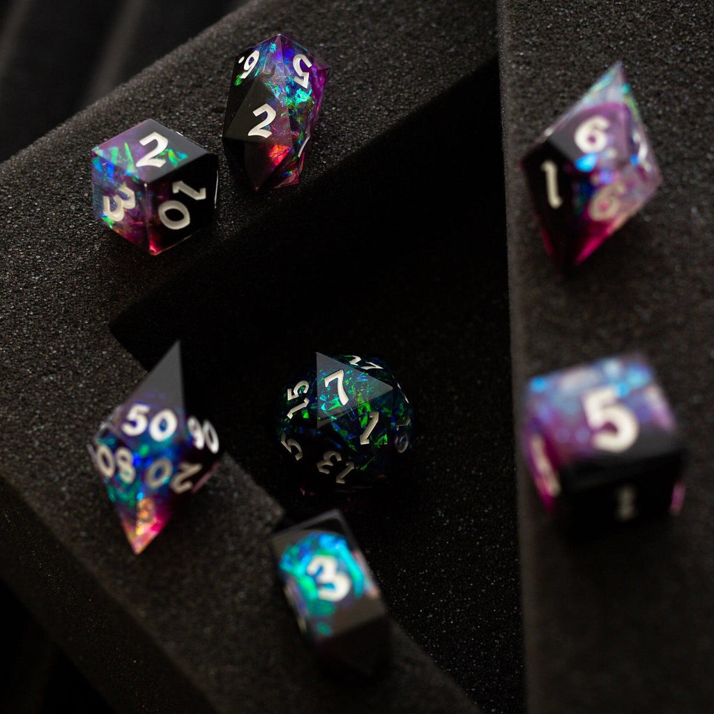 Lightning Handmade Resin DND Dice Set - The misfit market
