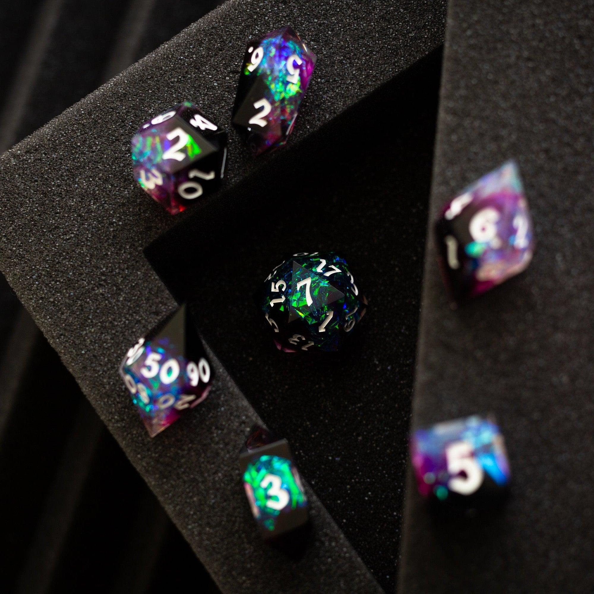 Lightning Handmade Resin DND Dice Set - The misfit market