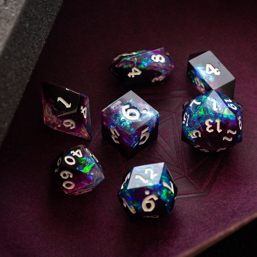 Lightning Handmade Resin DND Dice Set - The misfit market