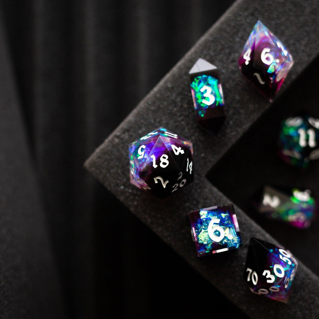 Lightning Handmade Resin DND Dice Set - The misfit market