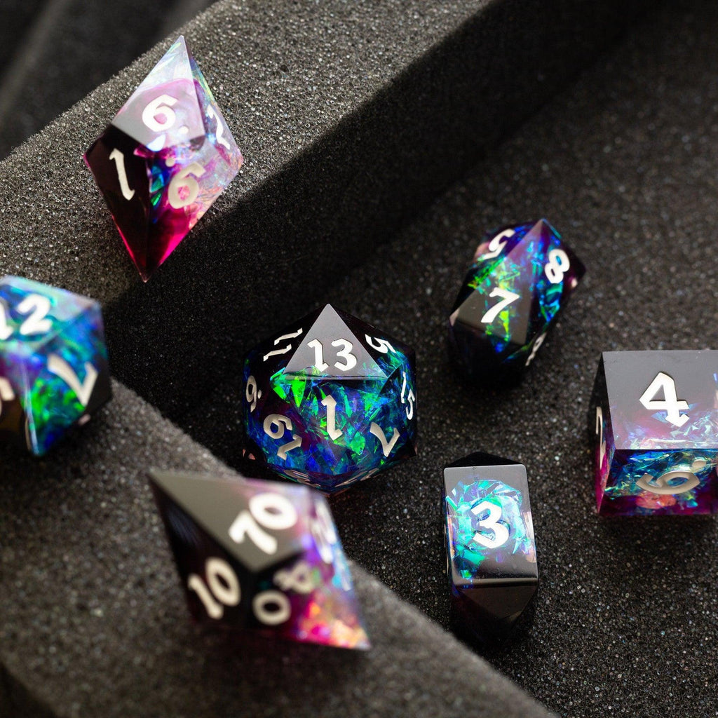 Lightning Handmade Resin DND Dice Set - The misfit market