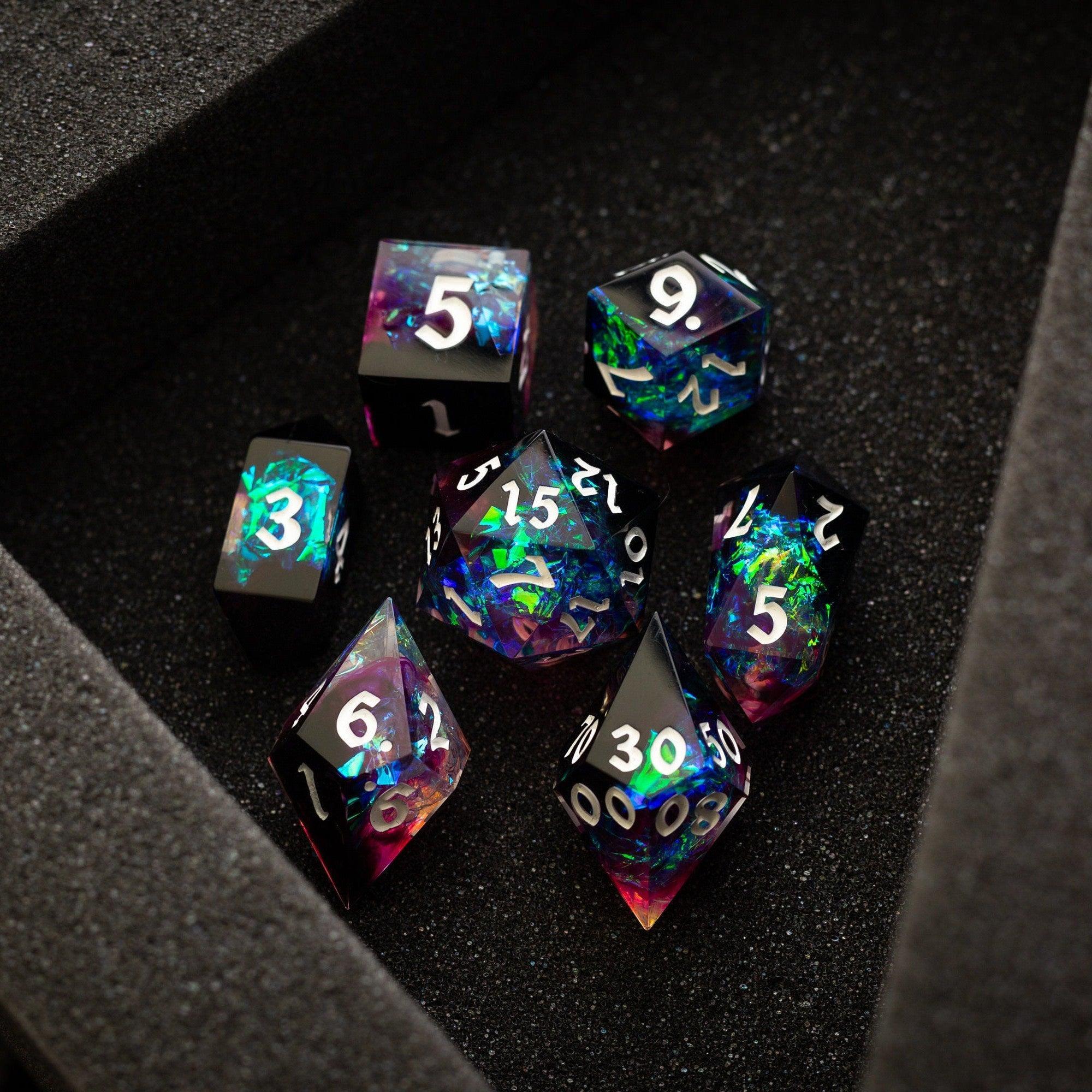 Lightning Handmade Resin DND Dice Set - The misfit market